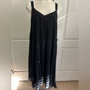 CADEAU Maternity Black Beaded Lined Cocktail Dress, Sz L